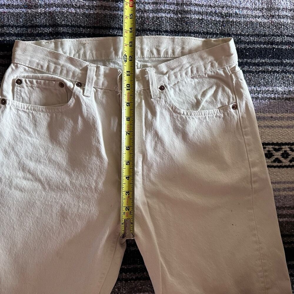 vintage • levi's 501 button fly painter pants denim white jeans canvas set of 2 - Picture 9 of 15